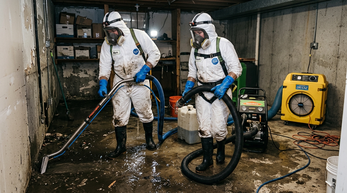 Sewage backup Category 3 cleanup — East Side New Castle, combined sewer overflow